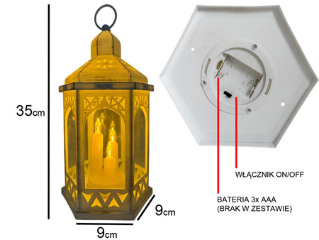 Latarnia plastikowa LED 26567 ŚWIECZKI biały 31cm