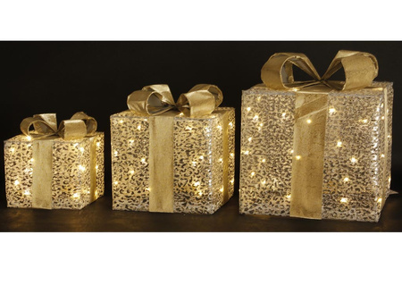 Pudełka ozdobne LED 171265 kpl 3szt 30-24-18cm