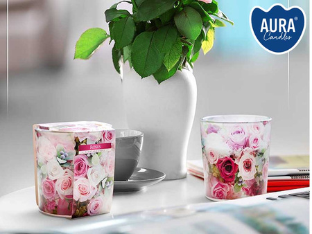 Świeca w szkle SN72s-30 Bispol - Floral inspiratio