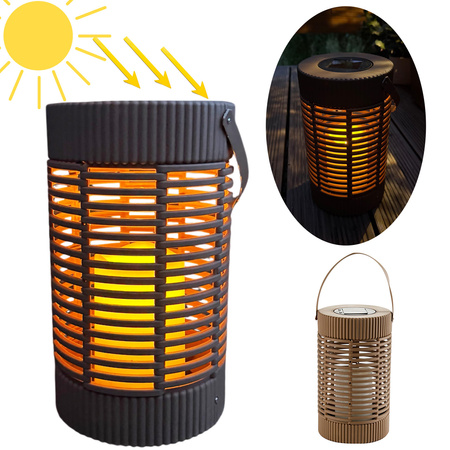 Latarnia plastikowa SOLAR 27111 brązowy 24x14cm