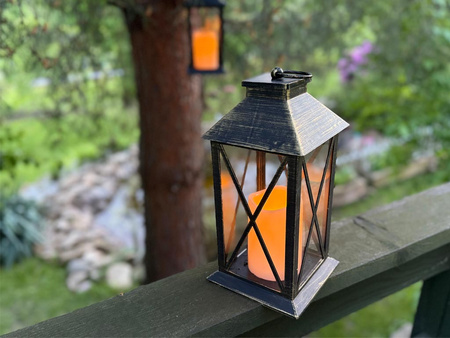 Latarnia plastikowa LED 26561 ŚWIECA czarny 29cm