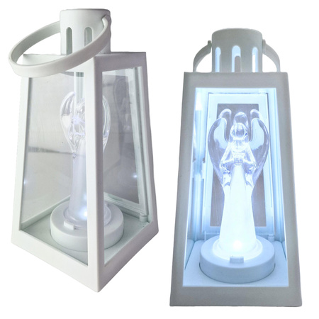 Latarnia plastikowa LED 16/22/LGS ANG biały 20cm