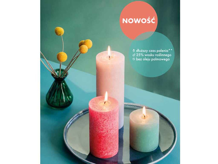 Świeca pieńkowa rustic 190/68 k. Intensywny fi BOL