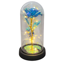 Wieczna RÓŻA 27589 LED pojedyńcza niebieski 19cm