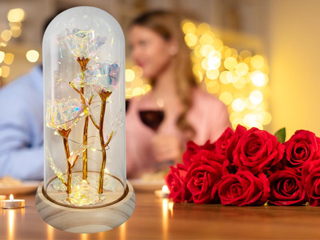 Wieczna RÓŻA led 26703 potrójna biały 21,5cm