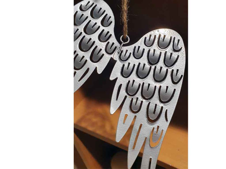 Zawieszka SKRZYDŁA TS419 metal srebrny 14cm