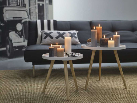 Świeca pieńkowa rustic 190/68 k. Mat lawend BOL