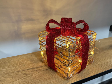 Figurka led PUDEŁKA 115986 złoty 3szt 30-24-18cm