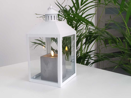 Świeca LED beton kwadrat 42/23/NWH szary 15x8cm
