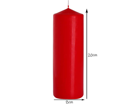 Świeca pieńkowa 200/80 czerwony 030 Bispol