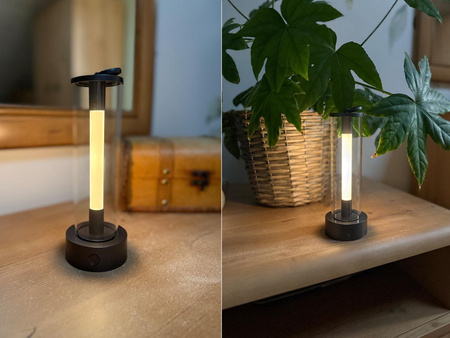 Latarnia szklana LED z kablem USB 27202 21x7,5cm