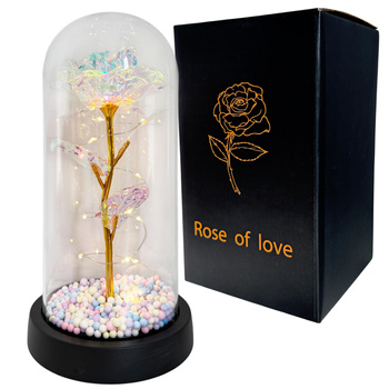 Wieczna RÓŻA led 26702 pojed.kulki różowy 21,5cm