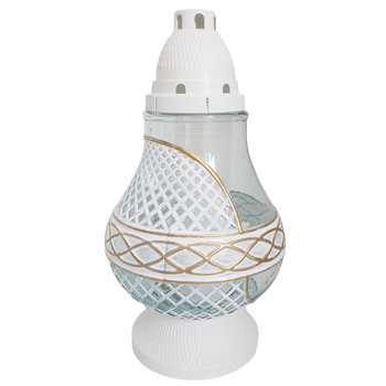 Znicz K-7705 LAMPION biały/złoty (6szt)