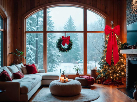 Kokarda welurowa 27347 czerwony 56x48cm