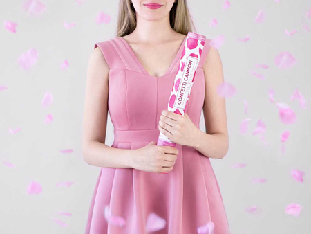 Tuba z płatkami róż TUKP40-081 różowy 40cm