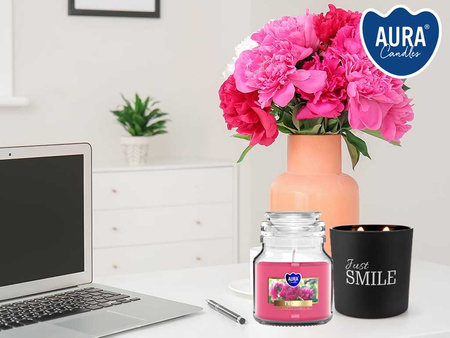 Świeca w szkle SND71-157 Bispol - Peony