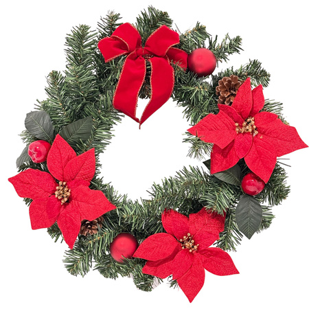 Wianek świąteczny 27369 G.BETLEJEMSKA czerw 40cm