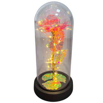 Wieczna RÓŻA 27595 LED pojedyńcza różowy 19cm