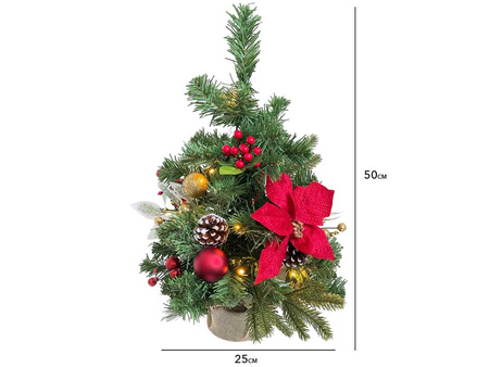 Drzewko sztuczne LED 27373 z ozdobami w worku 50cm