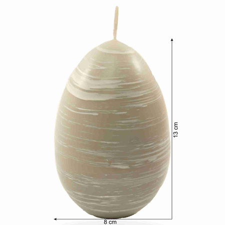 Świeca jajko duże szary B23 104 13/8cm