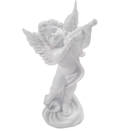 Figurka ANIOŁ AT98-12B3564B biały z harfą mix 23cm