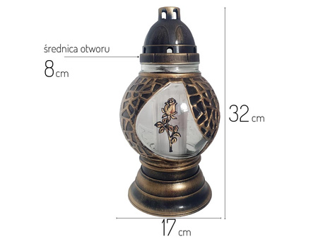 Znicz K-6432 KULA pleciona MAŁA złoty (3szt)