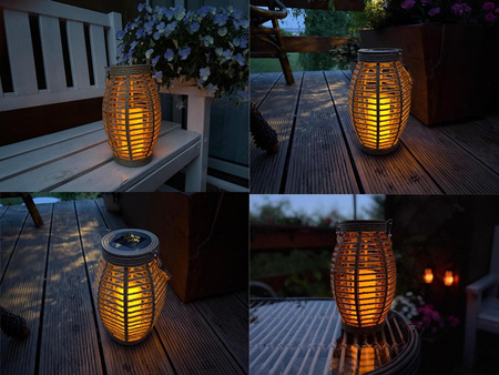 Latarnia plastikowa SOLAR 26921 brązowy 25,5x15cm