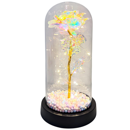 Wieczna RÓŻA led 26702 pojed.kulki różowy 21,5cm