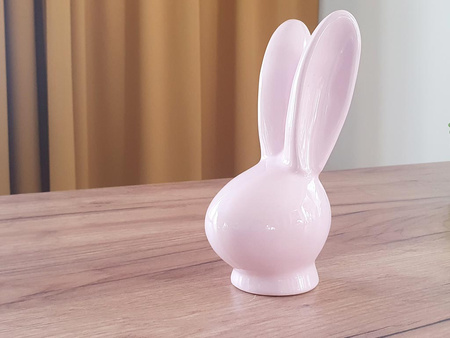 Figurka KRÓLIK C139951 uszy ceramika różowy 17,5cm