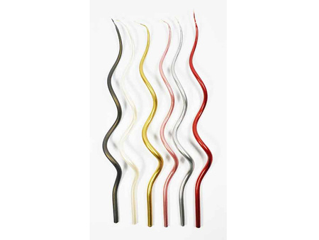 Świeca serpentyna m. srebrny 216 41cm 10szt