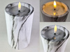 Świeca LED marmurkowa szary 3/23/NWH 15x7,5cm 