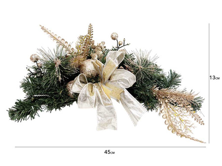 Stroik świąteczny 27392 KOKARDY złoty 45cm