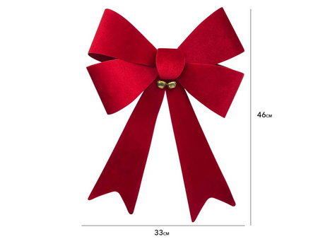 Kokarda welurowa 27349 dzwoneczki czerwony 46x33cm