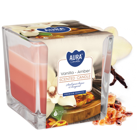 Świeca w szkle SNK80-355 Bispol - Vanilla-amber