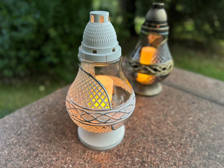 Znicz K-7705 LAMPION biały/złoty (6szt)