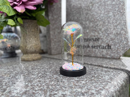Wieczna RÓŻA led 26702 pojed.kulki różowy 21,5cm