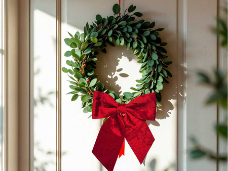 Kokarda welurowa 27347 czerwony 56x48cm