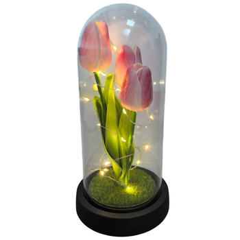 Wieczny TULIPAN 27611 LED potrójny różowy 19cm