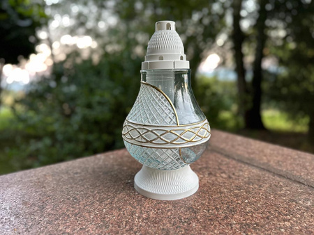 Znicz K-7705 LAMPION biały/złoty (6szt)