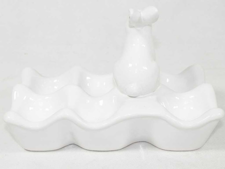 Podstawka na jajka ZAJĄC 100207 biały cera 13x20cm