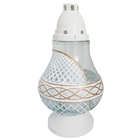 Znicz K-7705 LAMPION biały/złoty (6szt)