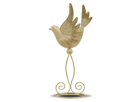Figurka ptaszek złoty na podstawce 25cm 110402