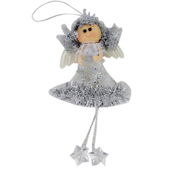 Zawieszka ANIOŁ C03802 materiał srebrny 17x7,5cm