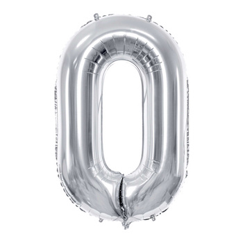 Balon foliowy cyfra FB1M-0-018 0 srebrny 86cm
