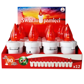Znicz elektroniczny 1/21/WLC.MEMOR 12szt czerwony