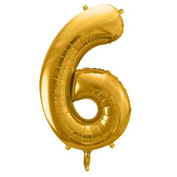 Balon foliowy cyfra FB1M-6-019 6 złoty 86cm