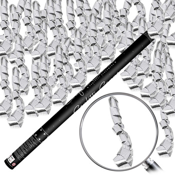 Tuba z serpentynami TUKSE80-018M srebrny 80cm