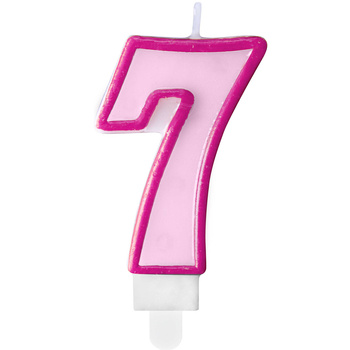 Świeczka urodzinowa cyfra SCU1-7-006 7 różowy