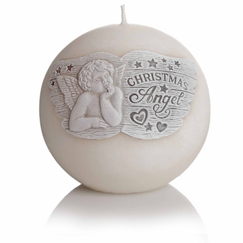 Świeca kula CHRISTMAS ANGEL NEW 100 biały Bartek 