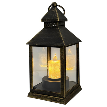 Latarnia plastikowa LED 27165 AKRYL złoty 23,5cm